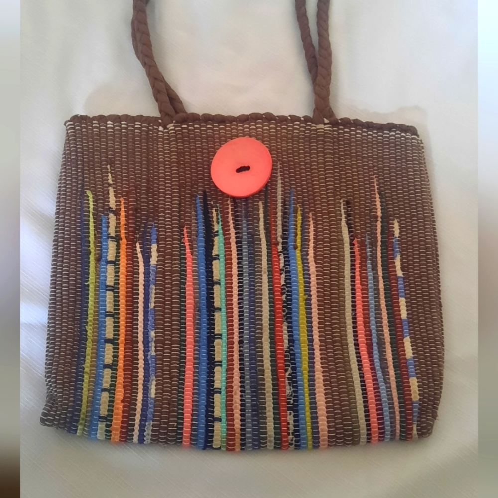 Upcycled Repurposed Rag Rug Bag / Purse